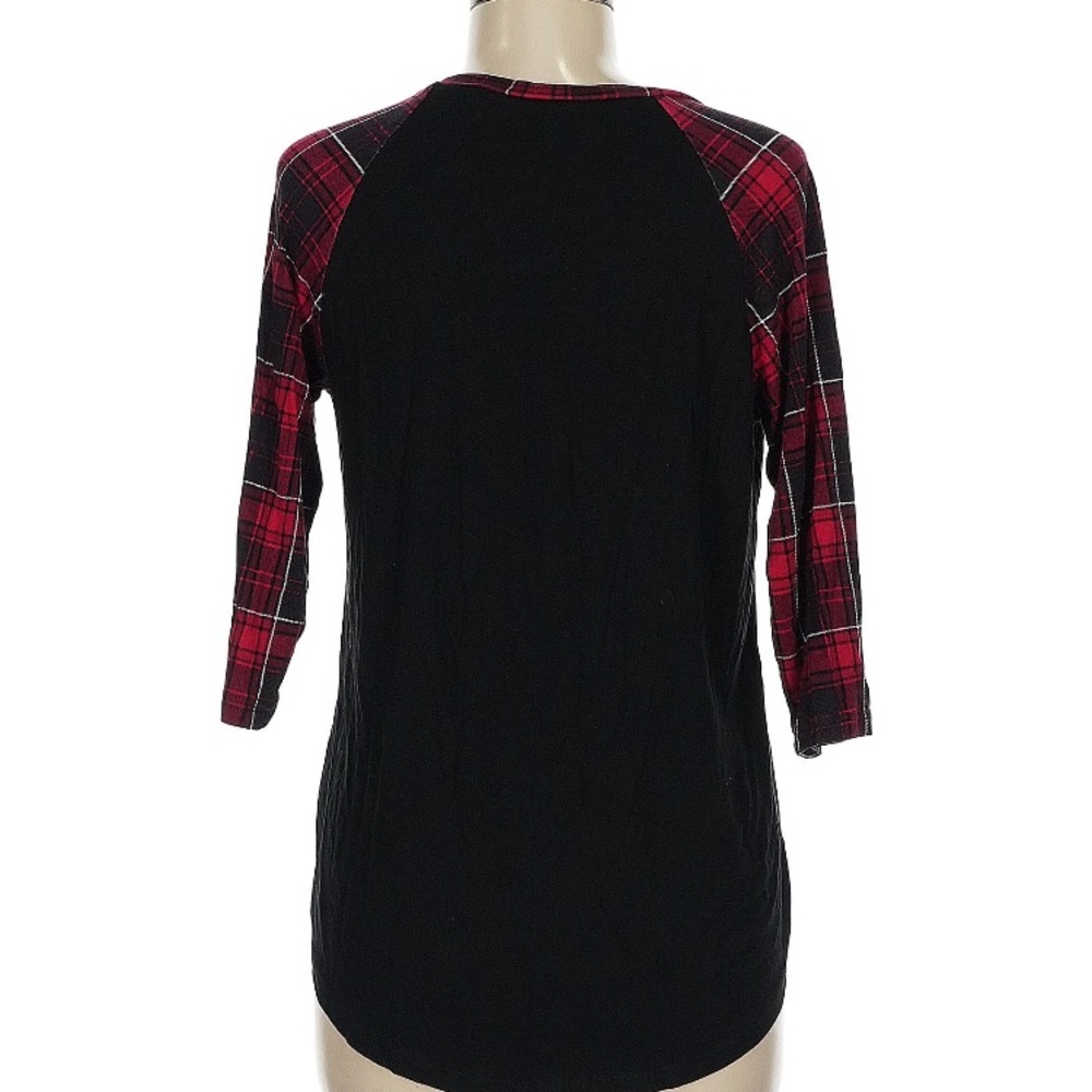 Torrid Shirt- Black and Red Plaid Sleeve Top - Picture 2 of 2